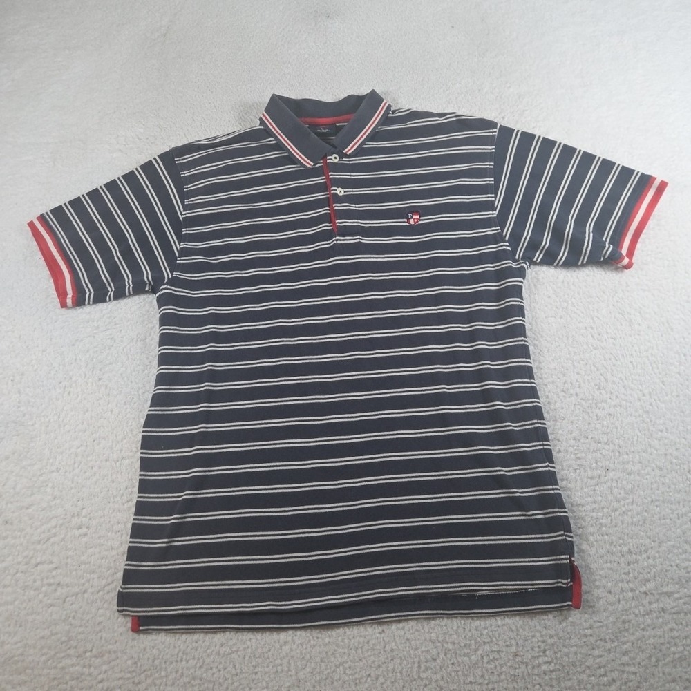 Vintage US Polo Assn.‎ Shirt Men's Large Polo Black Short Sleeve Striped Y2k